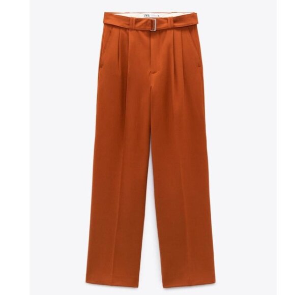 Zara Pants - Zara The Straight Tapered Trousers in Geranium Color Size XL Style  2659/460/616